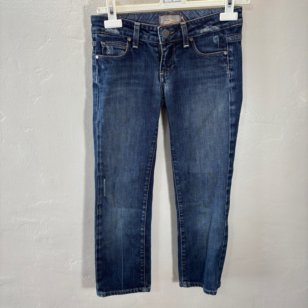 Paige Premium Denim Laurel Canyon Jeans 28 Dark Wash Embroidered USA